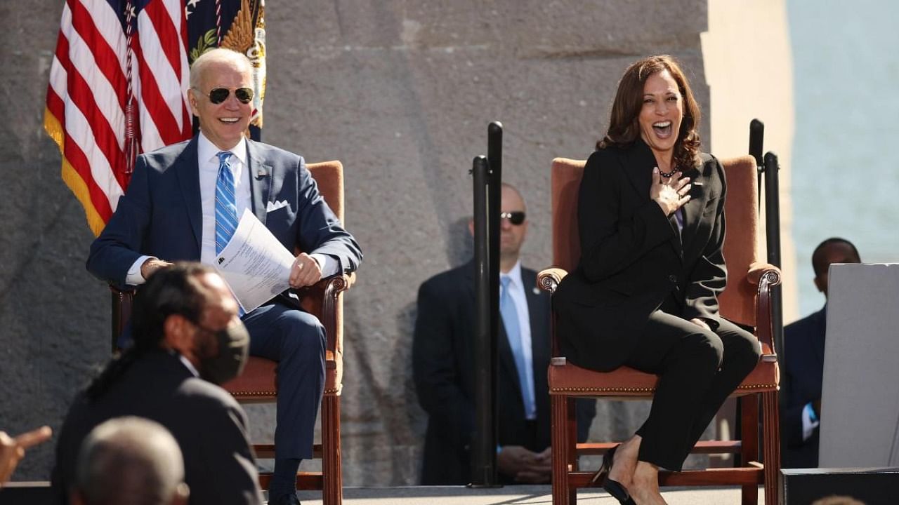 US President Joe Biden (L) and Vice President Kamala Harris. Credit: AFP File Photo