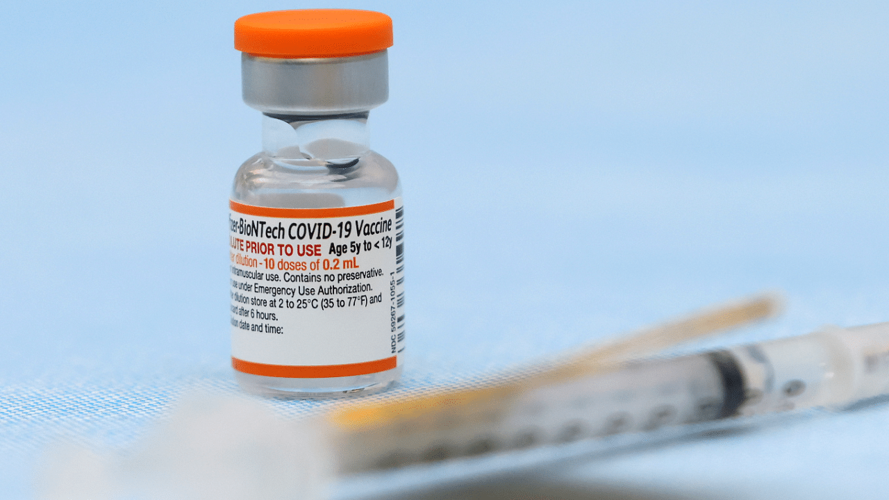 A vial of the Pfizer-BioNTech Covid-19 vaccine. Credit: Reuters Photo