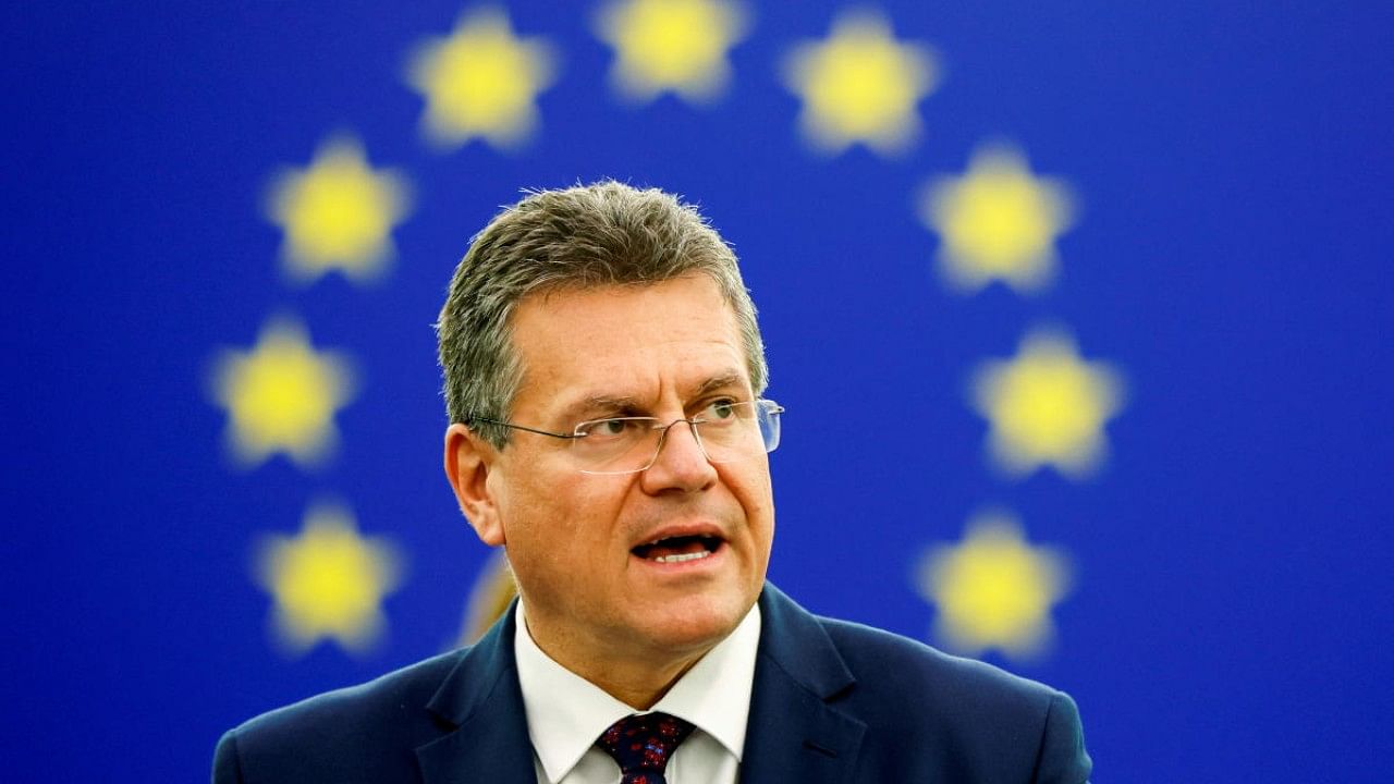 European Union Commission Vice President Maros Sefcovic. Credit: Reuters File Photo