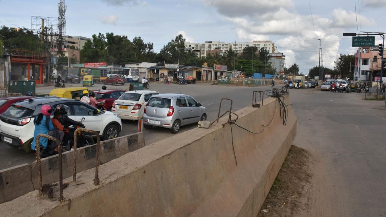 The underpass work in progress. Credit: DH Photo/B K Janardhan