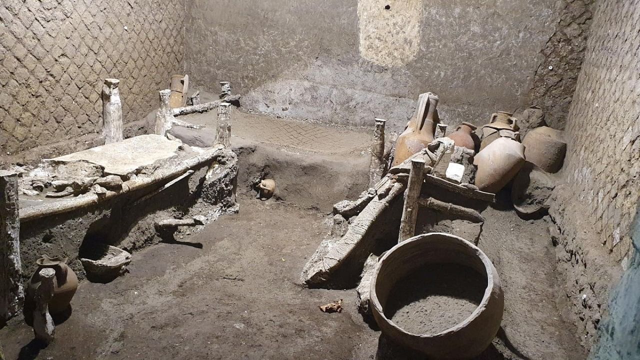 Archaeologists unearth a room, shedding light on slave life in ancient Pompeii. Credit: Reuters Photo