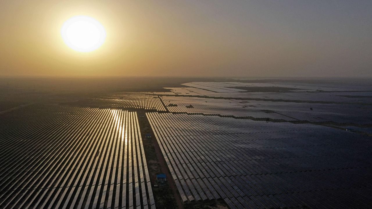 The YSRCP government had earlier planned to build 10,000 MW capacity solar power projects. Credit: AFP File Photo