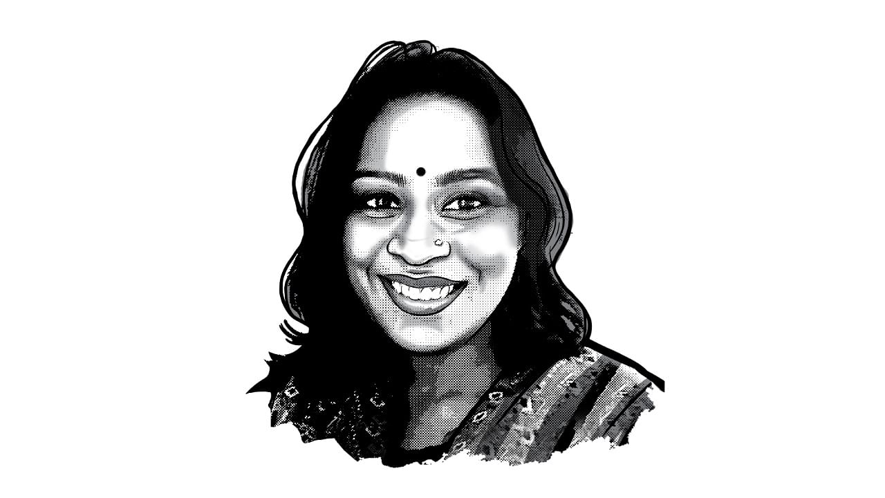 Aarthi Ramachandran, writer and journalist, seeks to make signposts for those in the habit of getting lost, like herself. Credit: DH Illustration