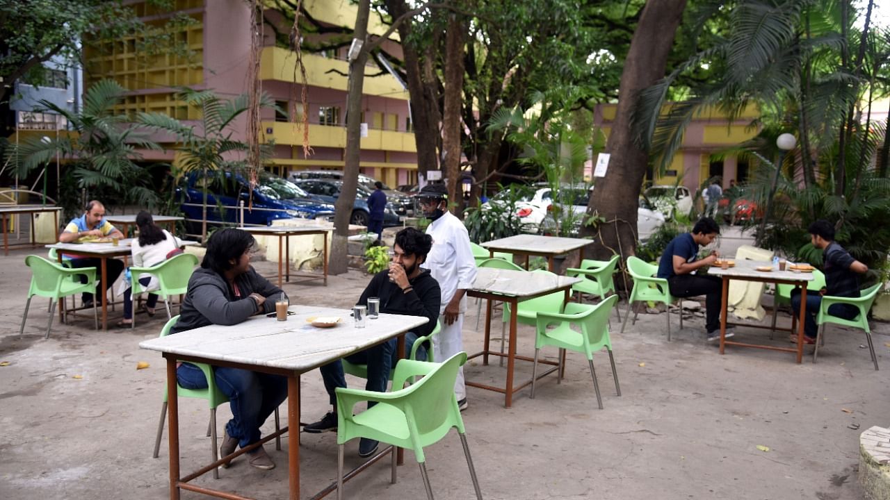 Diners at Bengaluru's popular Airlines Hotel. Credit: DH File Photo/S K Dinesh