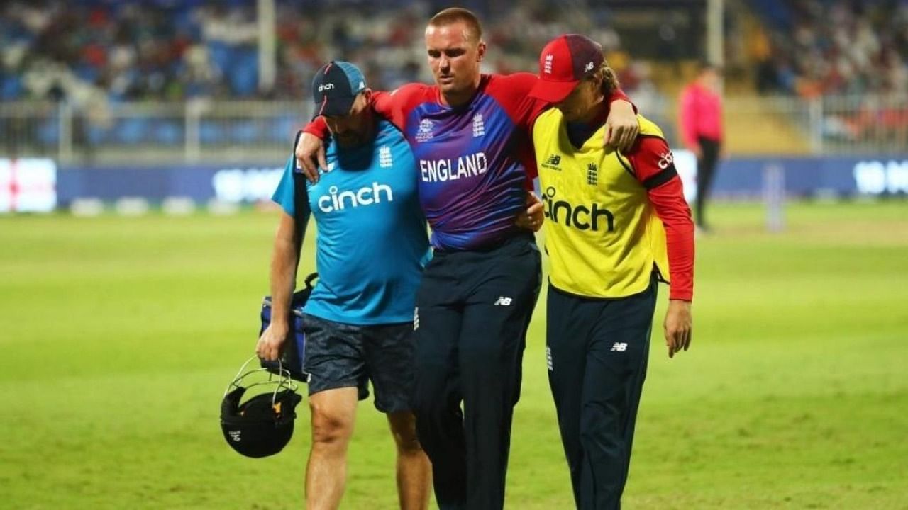 Roy had looked to be in a lot of pain and could not walk back to the dressing room on his own. Credit: IANS Photo