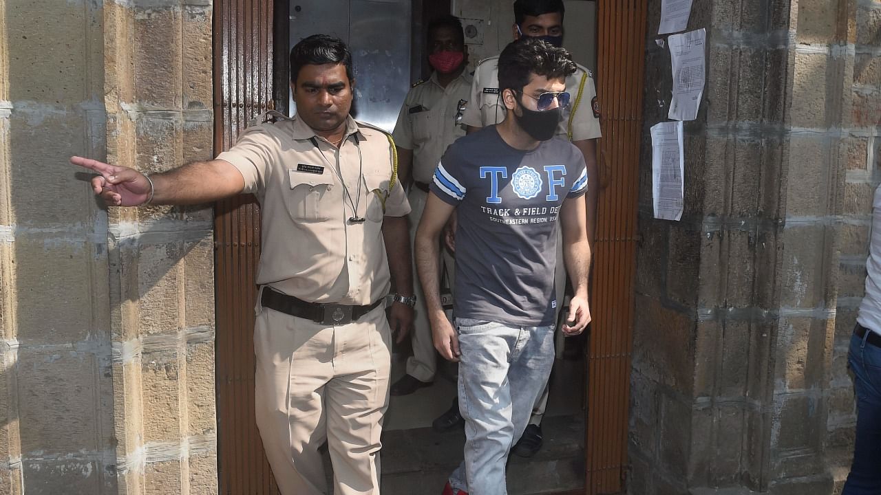 Arbaaz Merchant (R) is one of 19 individuals arrested last month in the cruise drugs case. Credit: PTI File Photo