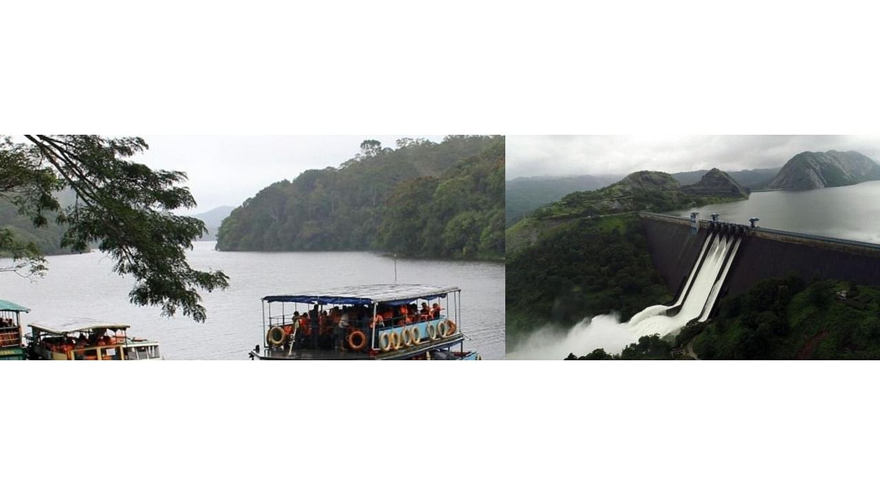 Mullaperiyar dam and Idukki dam. Credit: IANS Photo