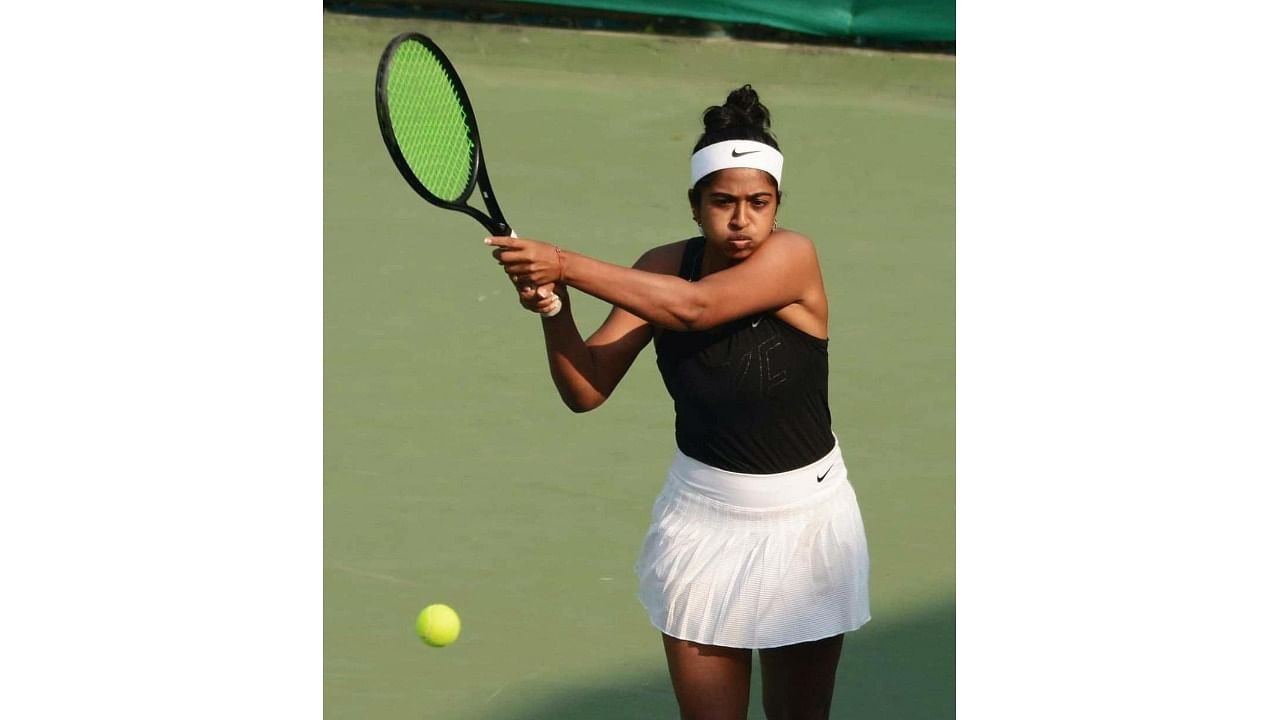 Known for her big serves, powerful forehand and volleys, Sharmada admits that she stepped on the tennis court about three times during the entire break. Credit: DH File Photo