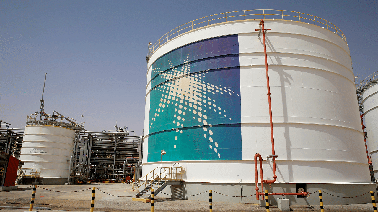 An Aramco oil tank is seen at the Production facility at Saudi Aramco's Shaybah oilfield. Credit: Reuters Photo
