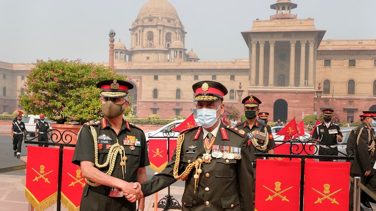 Gen. Sharma is paying the visit on an official invitation extended by General Naravane, Chief of the Army Staff of Indian Army. Credit: PTI Photo