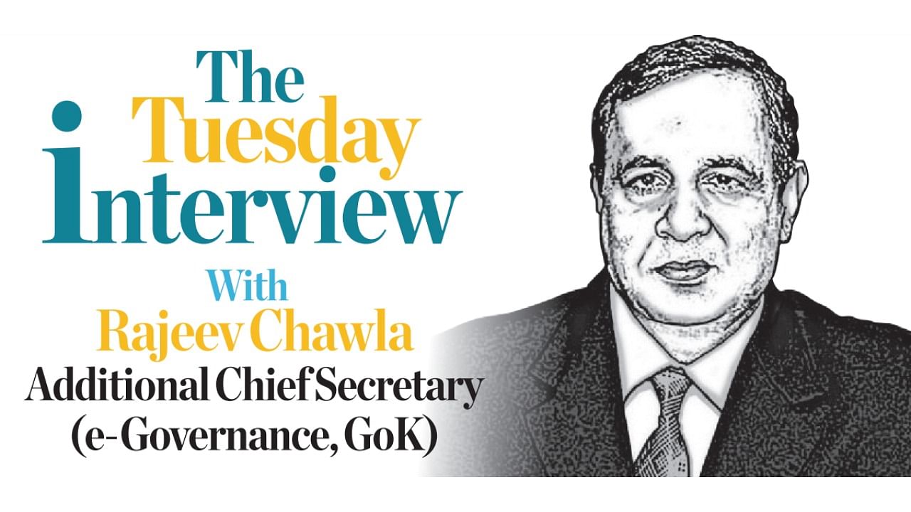 Karnataka Additional Chief Secretary (e-Governance) Rajeev Chawla. Credit: DH Illustration