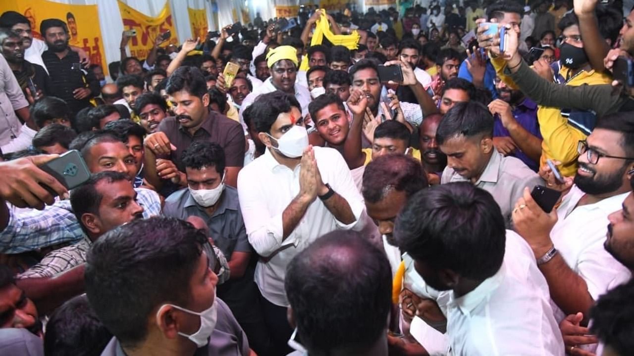 Lokesh demanded the immediate withdrawal of GO no 42 in order to continue the age-old aided system of educational institutions in Andhra Pradesh. Credit: Twitter/@naralokesh