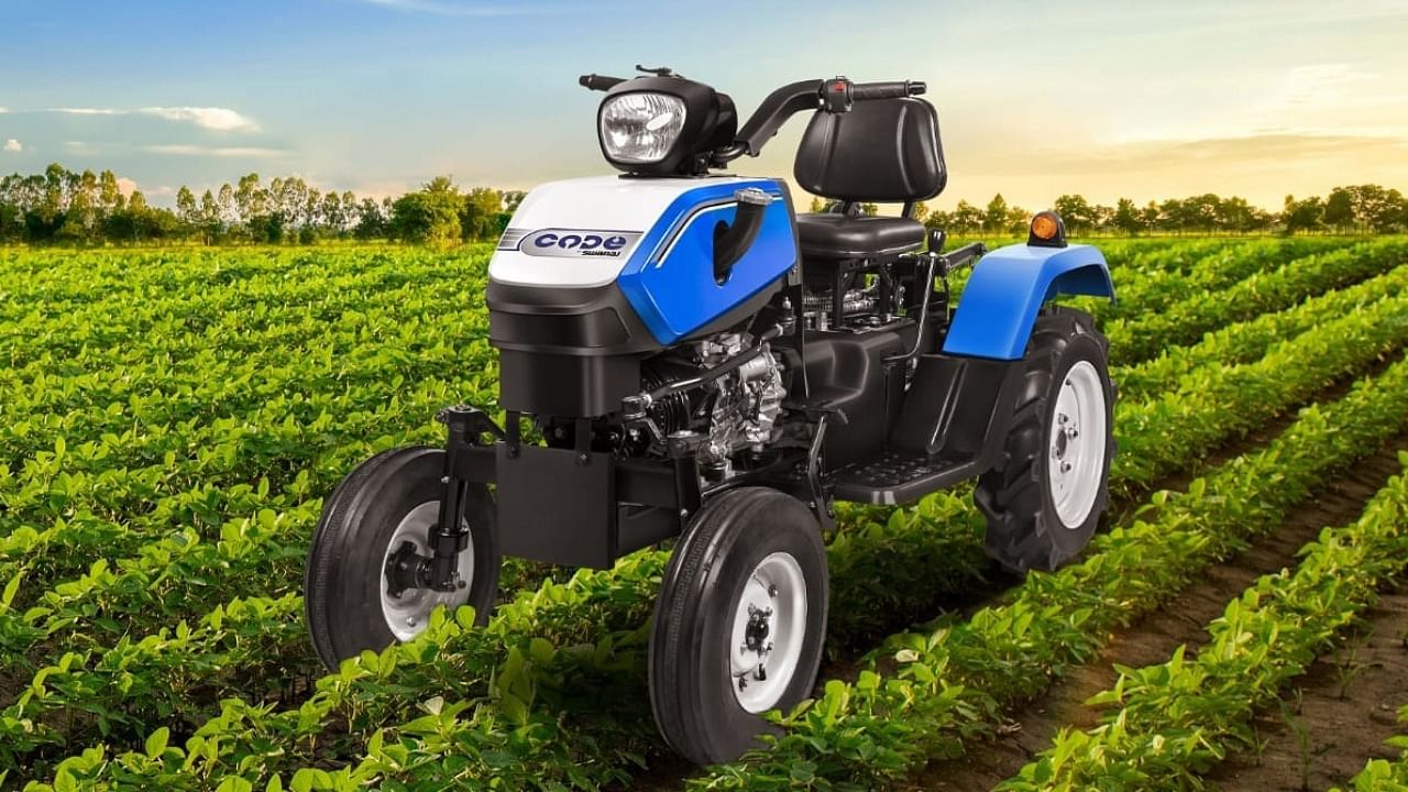 The narrowest and the lightest ride-on machine, CODE will revolutionize horticulture farming in India allowing farmers to carry out inter-culture operations in narrow rows for various vegetable & fruit crops. Credit: Special Arrangement
