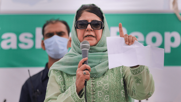 Former Former Chief Minister and president of People's Democratic Party (PDP) Mehbooba Mufti. Credit: PTI Photo