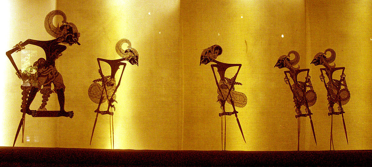 Puppets of the five Pandava brothers in a Javanese wayang kulit (shadow play) performance in Indonesia. (Pic courtesy: Wikimedia Commons)