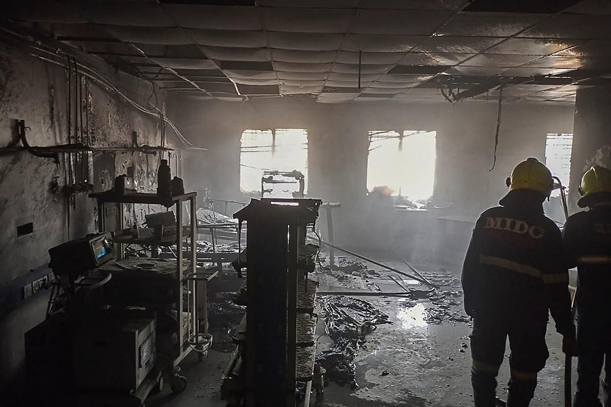 Hospitals are vulnerable to fire accidents as they store oxygen cylinders and have piped oxygen. Credit: PTI Photo