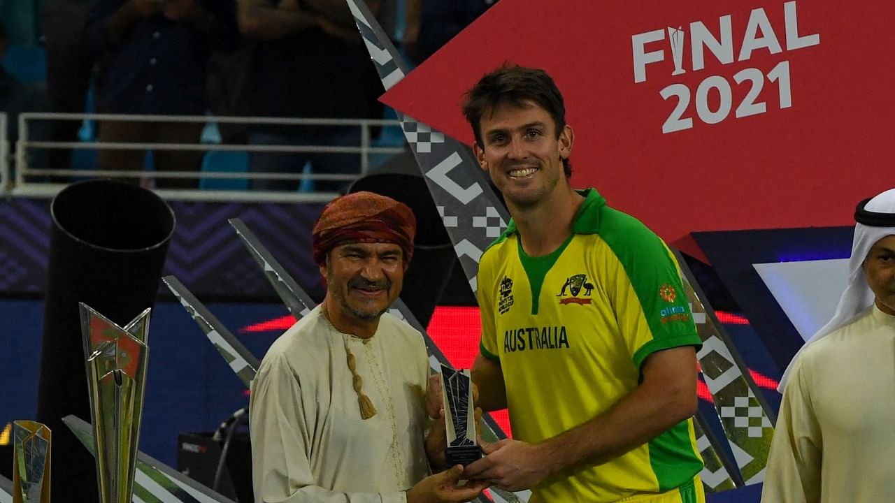 Mitchell Marsh received the Man of the Match award in the final for his impressive knock of 77* of 50 balls. Credit: AFP Photo