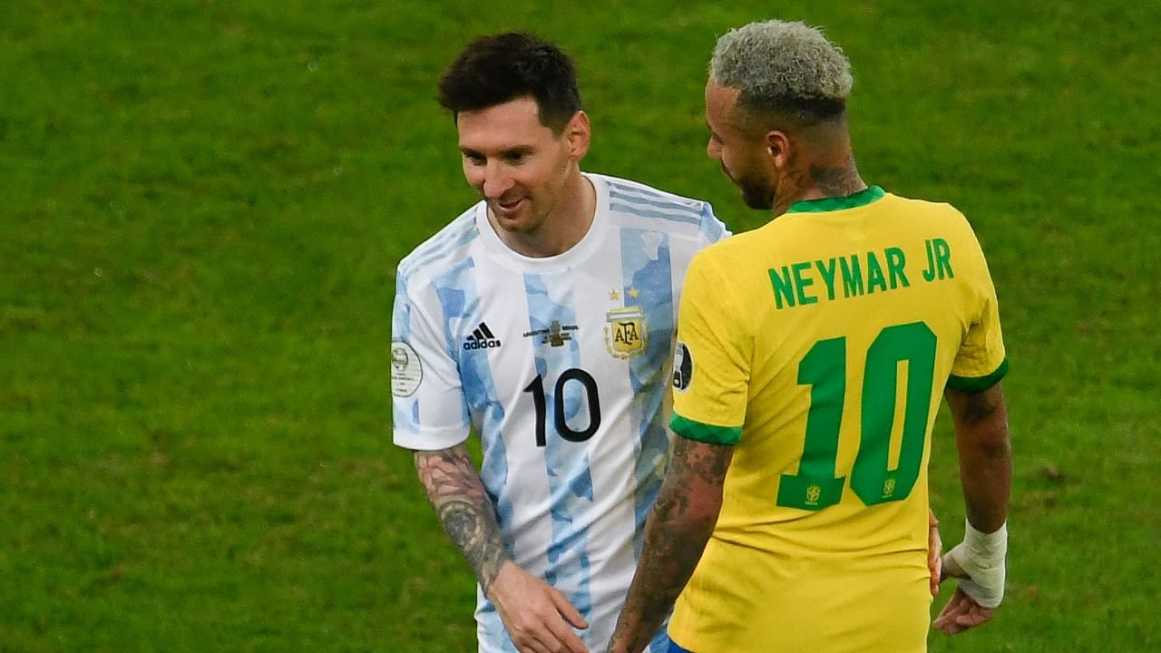 Brazil's Neymar will not play in South America's derby between Argentina and Brazil in the regional qualifier for the Qatar 2022 World Cup due to a thigh injury, the Brazilian federation said on November 15. Credit: AFP File Photo