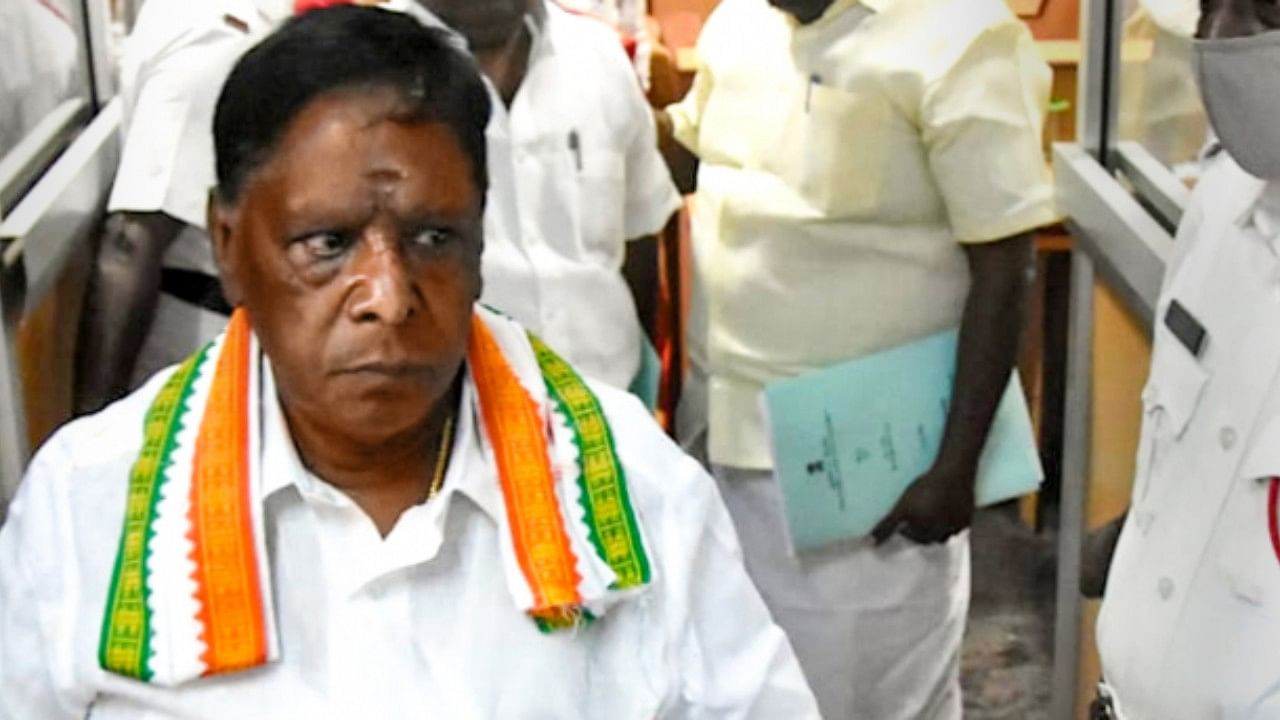 Senior Congress leader V Narayanasamy. Credit: PTI Photo