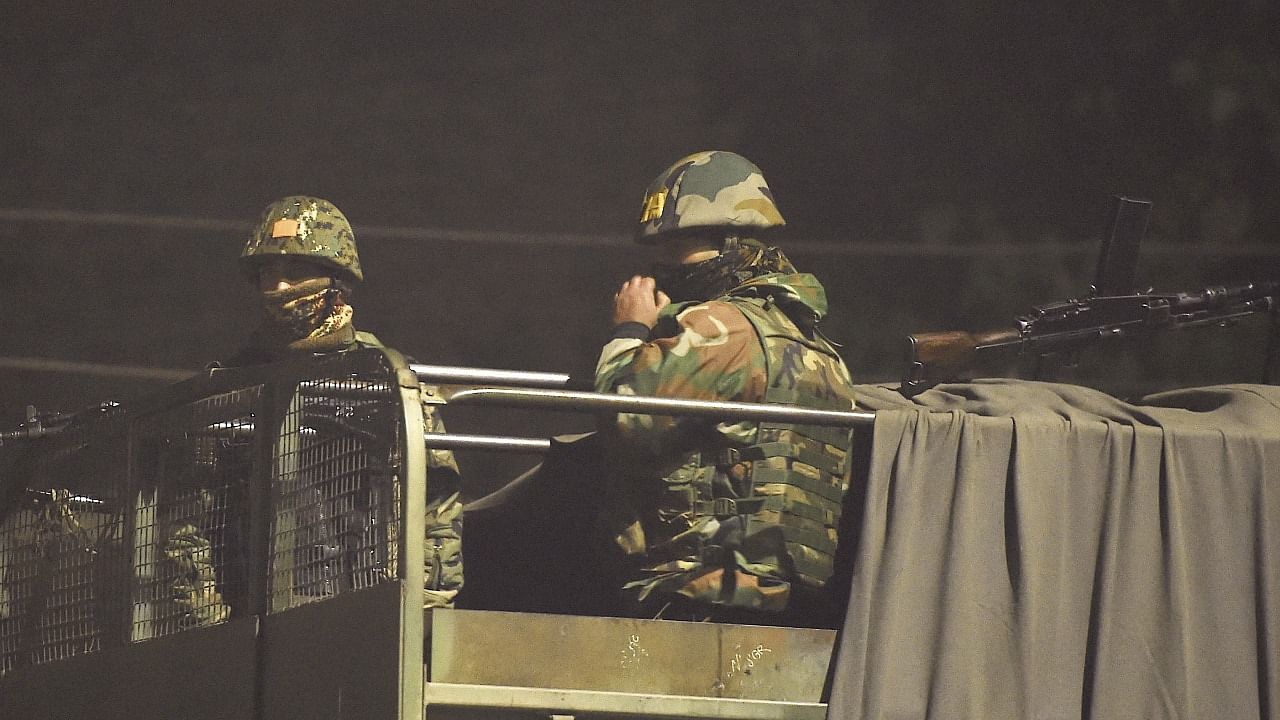 The encounter took place after a joint team of the police and the army cordoned off the area and launched a search operation on the basis of specific information about the presence of terrorists. Credit: PTI Photo