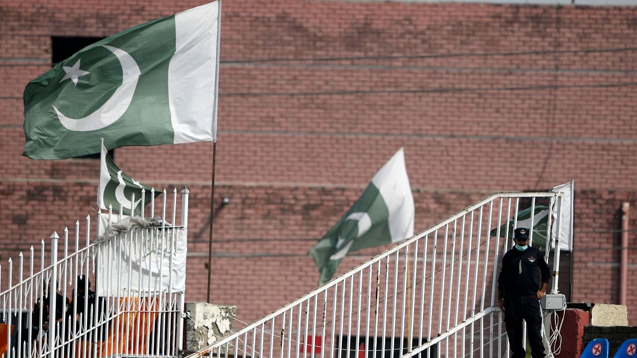 A policeman stands guard at the Rawalpindi Cricket Stadium in Rawalpindi. Credit: AFP File Photo