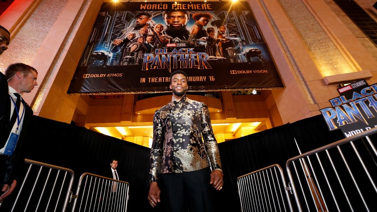 Boseman poses at the premiere of "Black Panther" in Los Angeles. Credit: Reuters File Photo