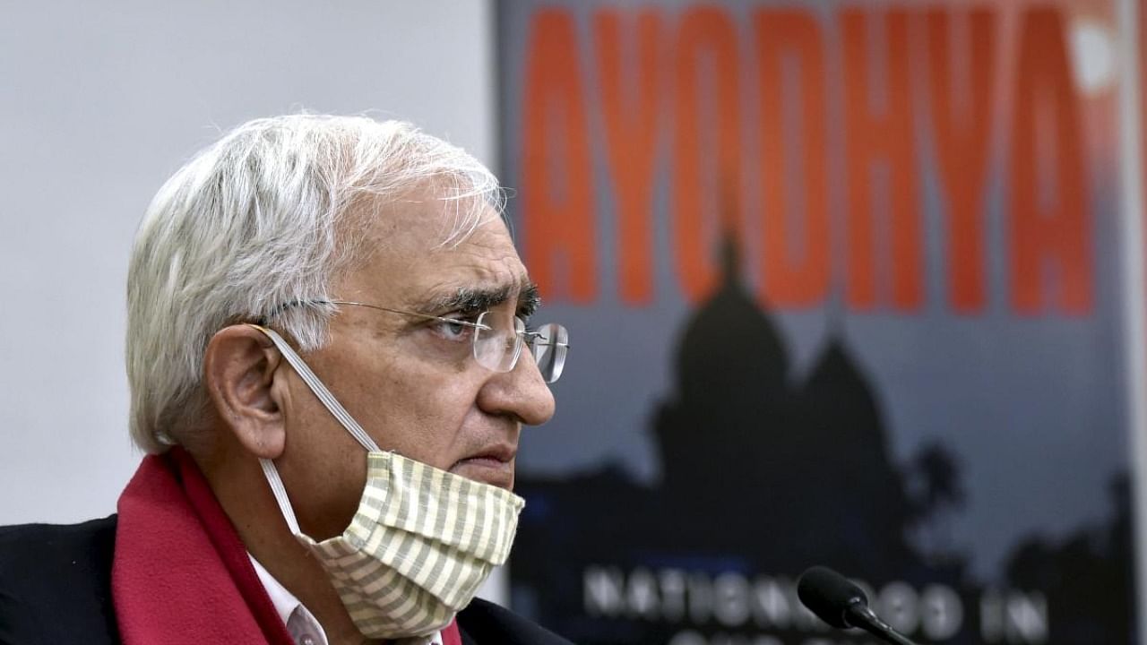 Senior Congress leader Salman Khurshid during the release of his book "Sunrise Over Ayodhya: Nationhood in Our Times", in New Delhi. Credit: PTI Photo