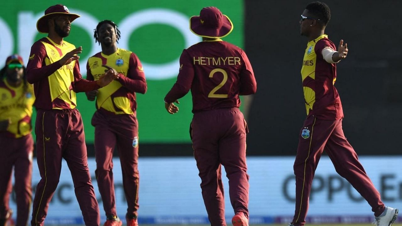 West Indies' team. Credit: AFP File Photo