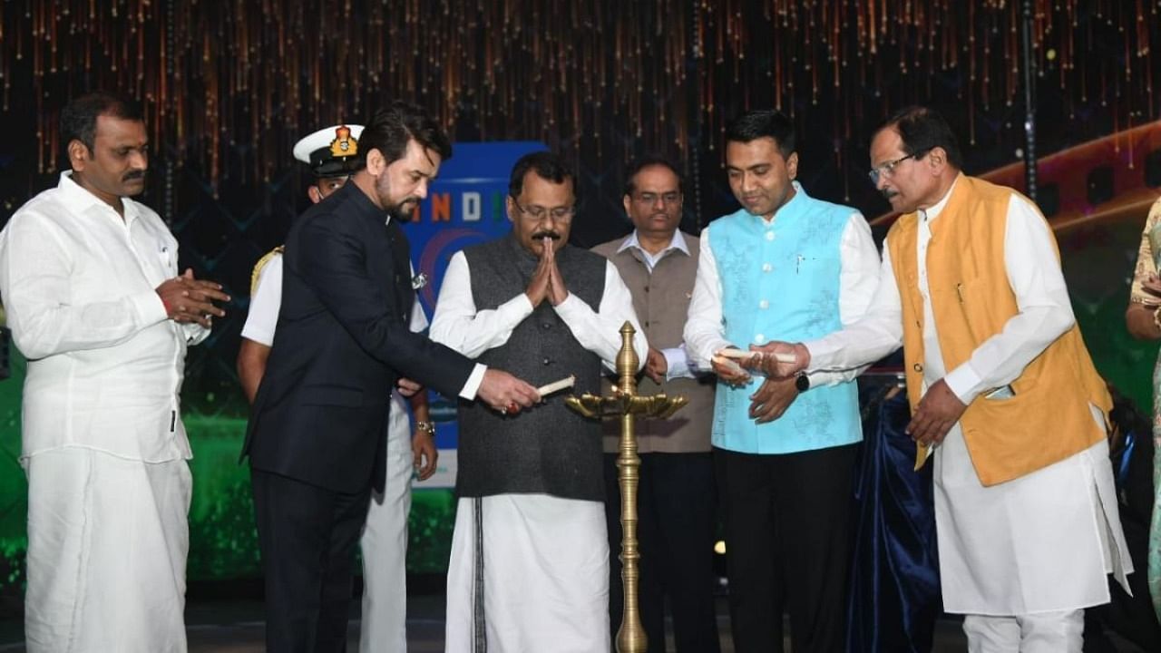 Union Minister for Information and Broadcasting Anurag Thakur inaugurates the 2021 edition of IFFI. Credit: IANS photo