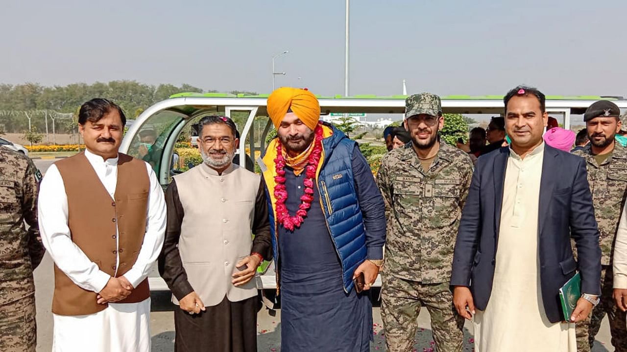 Punjab Pradesh Congress chief Navjot Singh Sidhu at Gurdwara Darbar Sahib Kartarpur in the Punjab province of Pakistan. Credit: PTI Photo