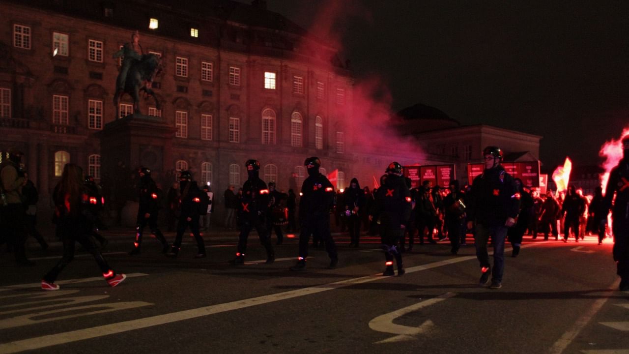 Protesters hold a demonstration in Copenhagen of Denmark. Credit: AFP Photo