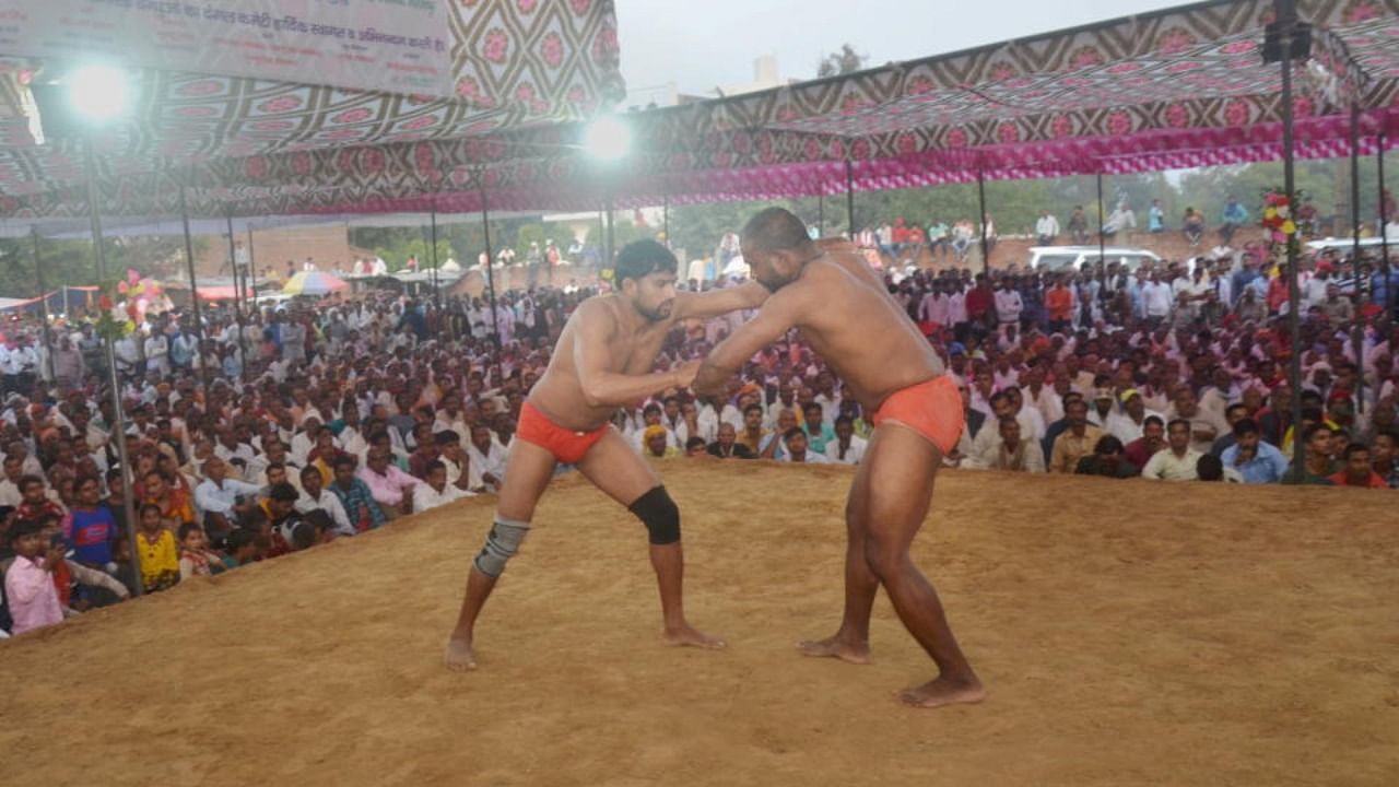  Wrestling athletes in action. Credit: PTI File Photo