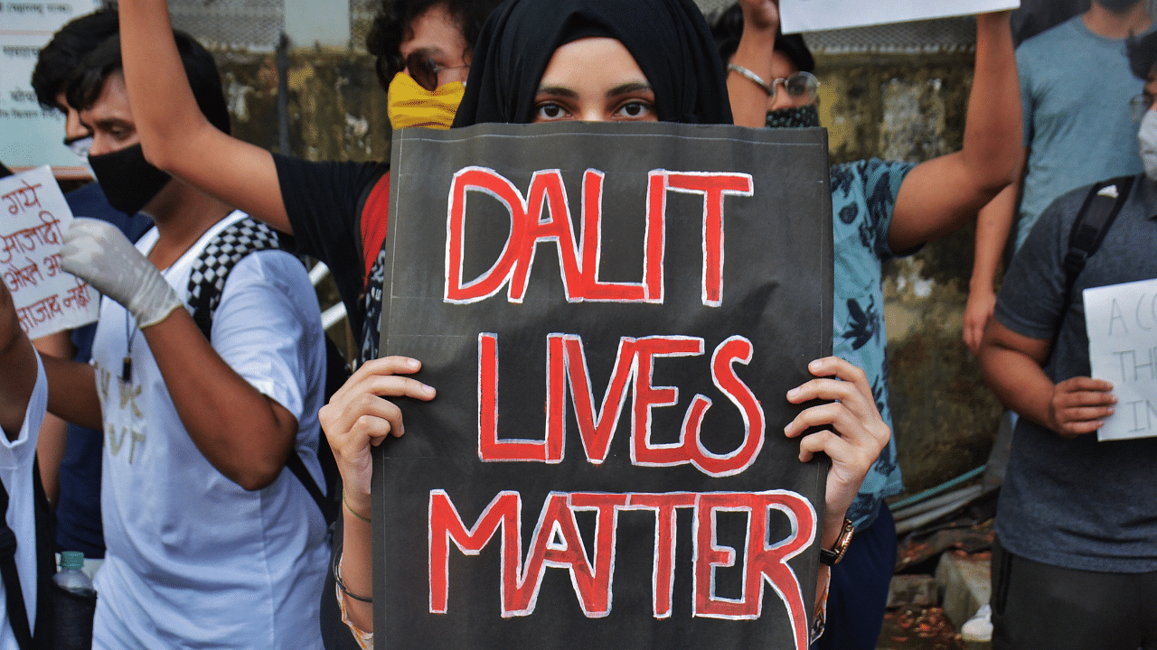 Protest in Mumbai demanding justice for Hathras victim. Credit: PTI File Photo