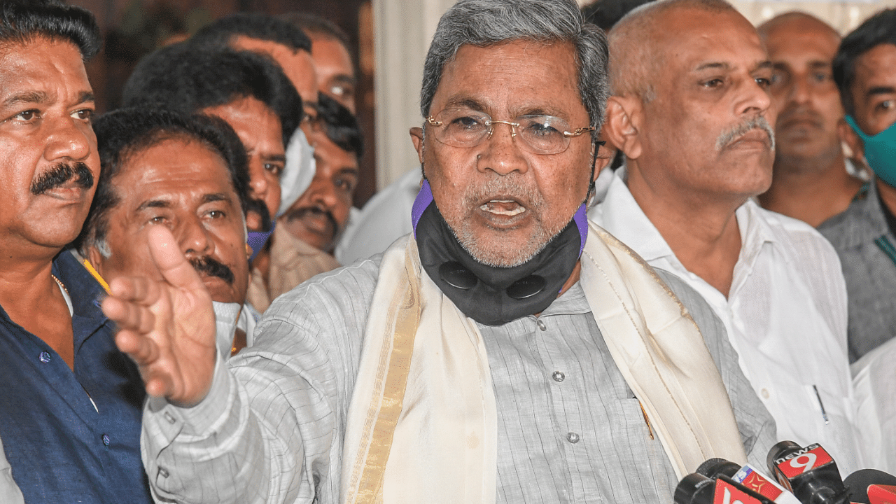 Siddaramaiah, opposition party leader. Credit: DH Photo