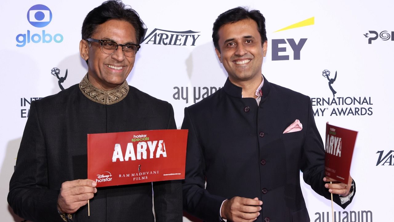 Ram Madhvani (left) at the Emmy Awards. Credit: Reuters Photo