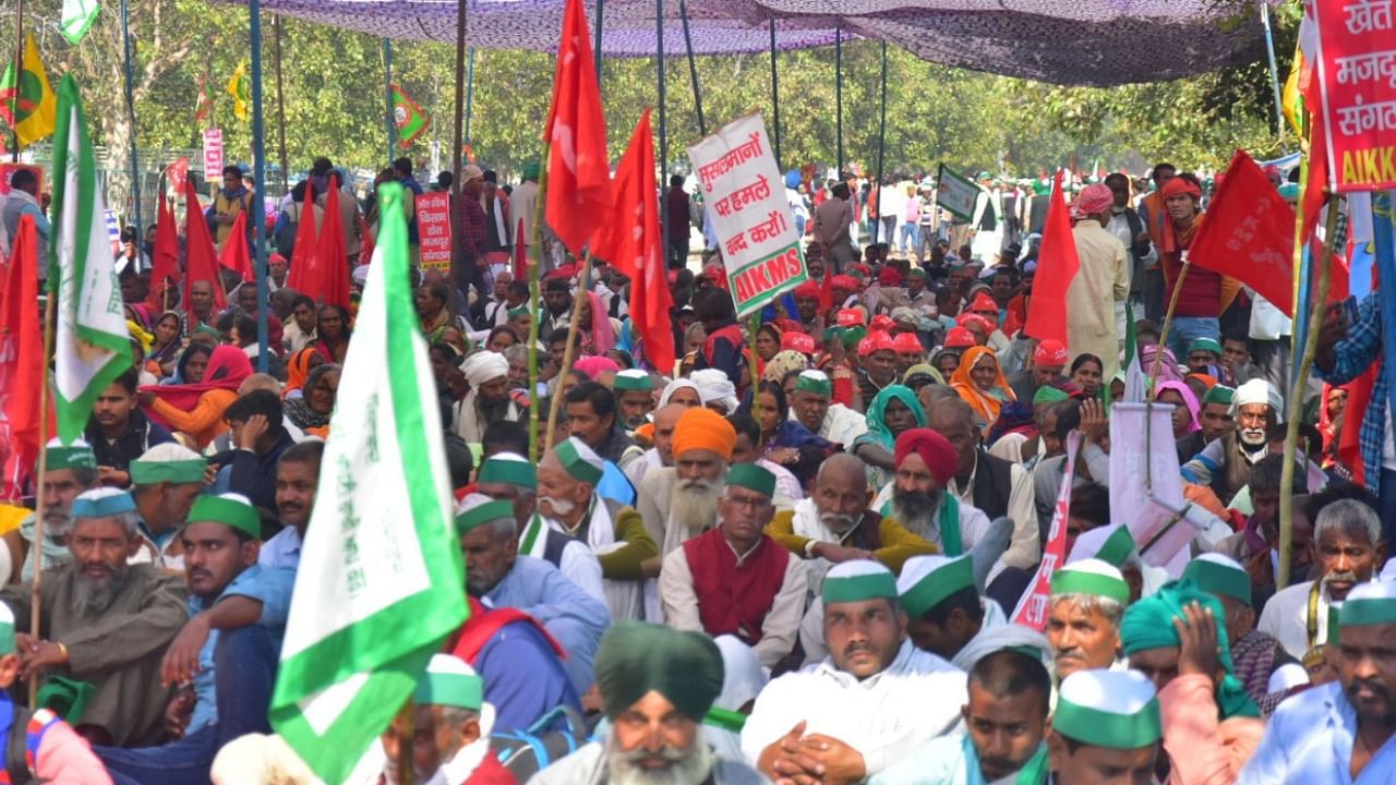 Farmers held a Mahapanchayat on Monday reiterating that their agitation will only stop when Modi government accepts their other demands. Credit: Twitter/@OfficialBKU