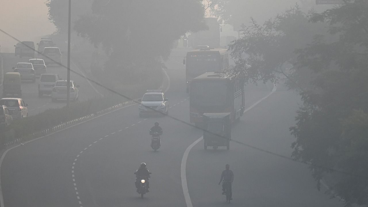 The 24-hour average AQI read 290 on Tuesday, the second best AQI reading this month since November 1. Credit: AFP Photo