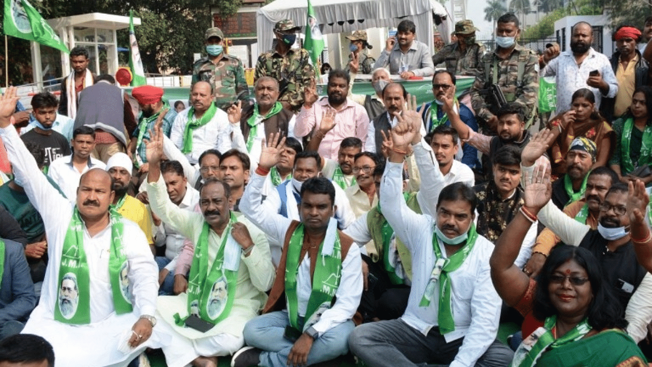 In Jharkhand, the ruling Jharkhand Mukti Morcha warned of an indefinite financial closure against the Tata group. Credit: IANS Photo