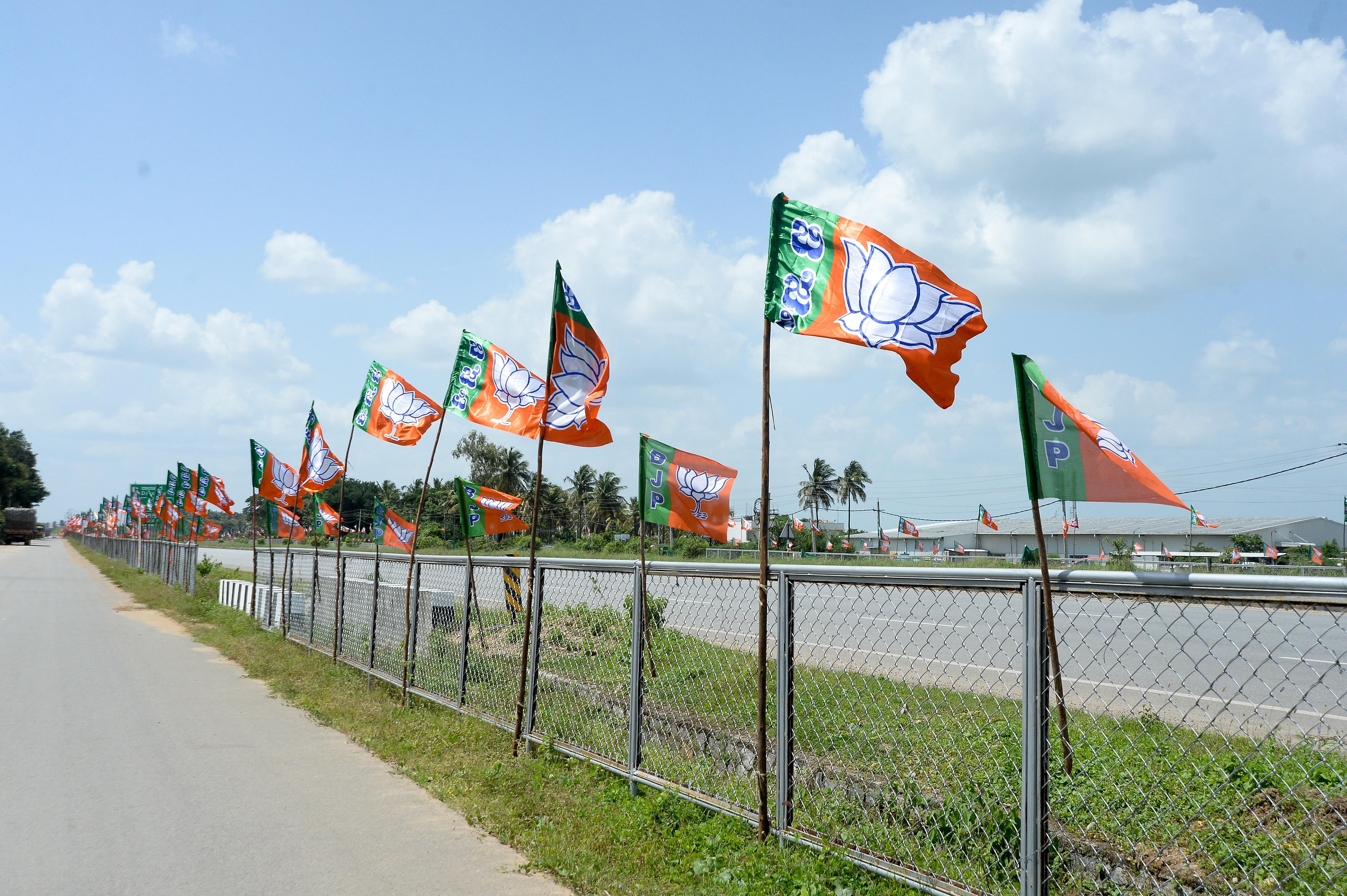 BJP flag. Credit: DH Photo