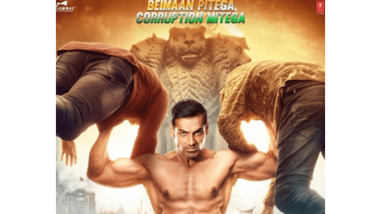 The official poster of 'Satyameva Jayate 2'. Credit: Twitter/@@TheJohnAbraham 