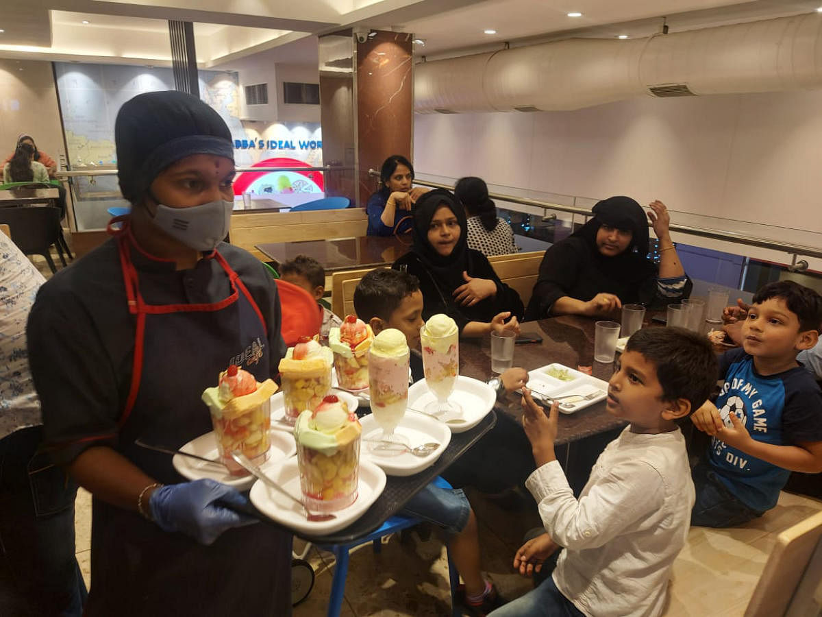 A typical scene from inside an Ideal ice cream parlour