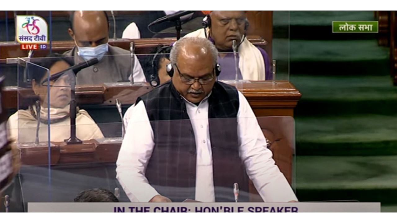 Union Agriculture Minister Narendra Singh Tomar. Credit: Screengrab