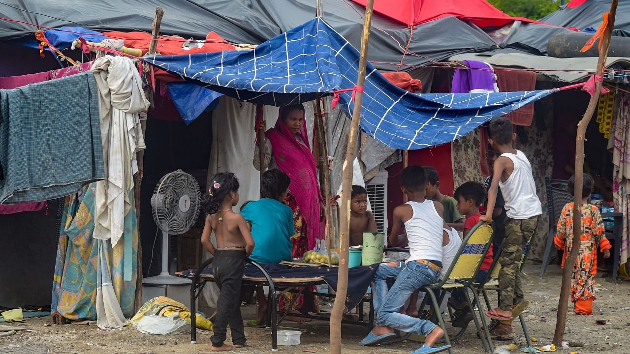 A Rohingya refugee camp in New Delhi. Credit: PTI Photo