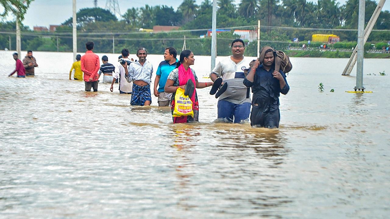 Rains are lashing Nellore and parts of Rayalaseema which were already battered by heavy downpour and floods last week. Credit: PTI File Photo