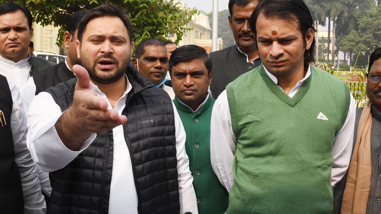 RJD's Tejashwi Yadav took on the state government in the Assembly. Credit: PTI Photo
