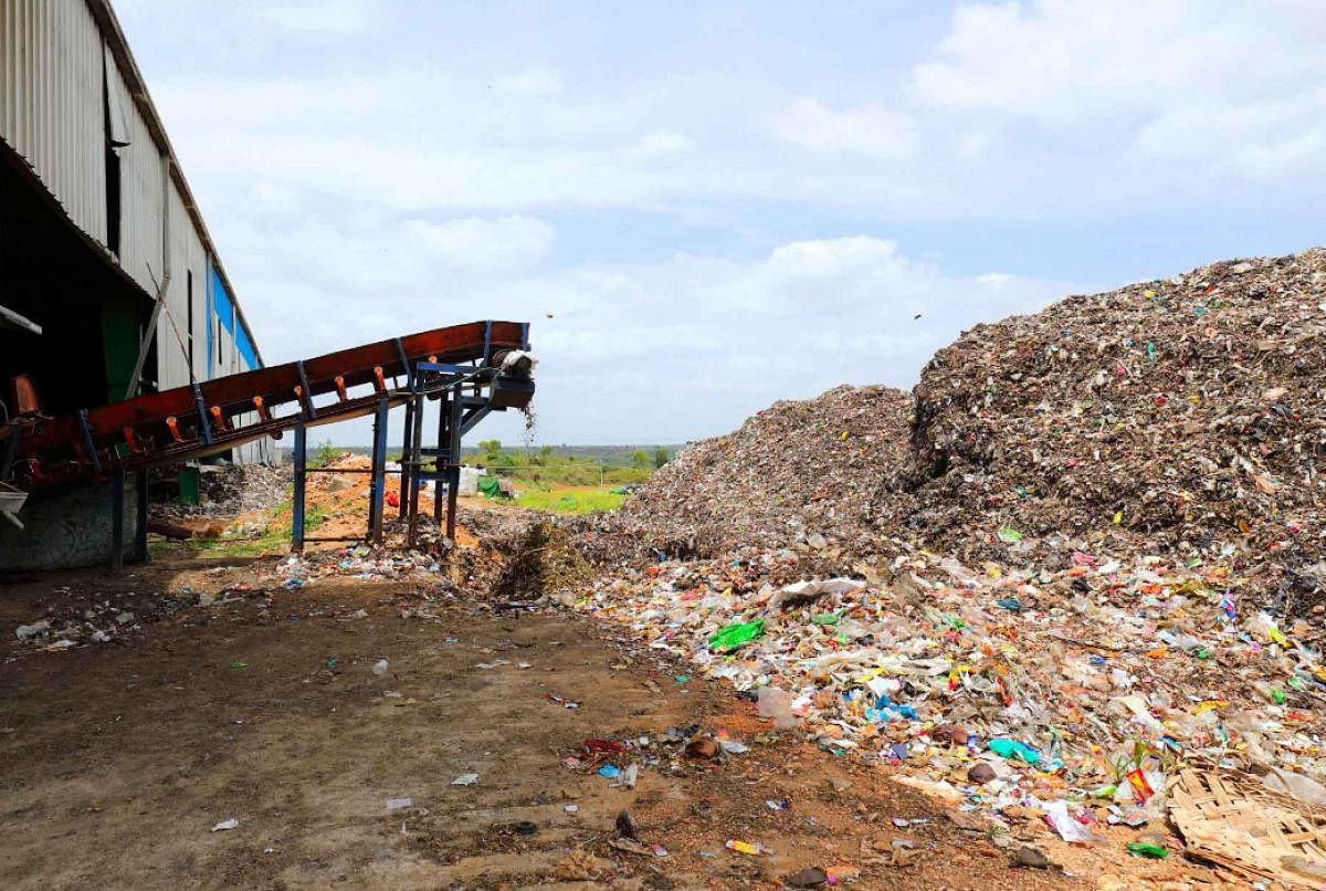 The waste processing plant at Doddaballapur. Credit: DH Photo