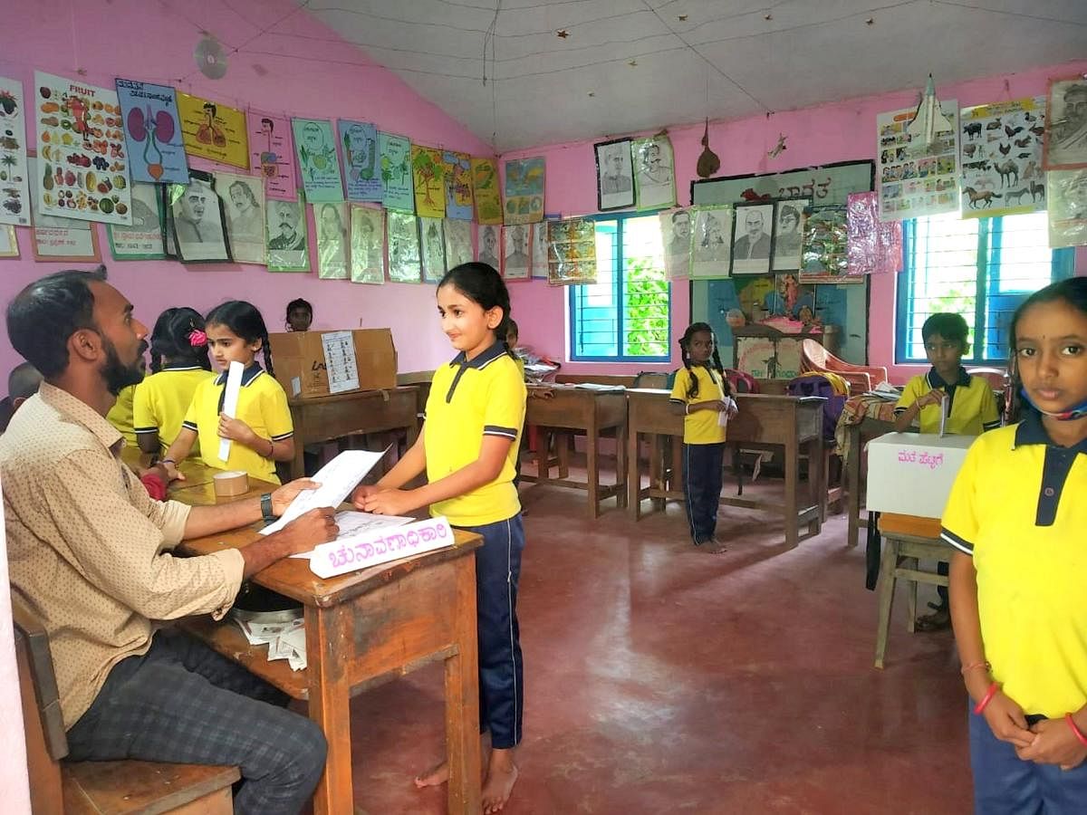 Elections were held for the school parliament at the Government Lower Primary School in Mullur.