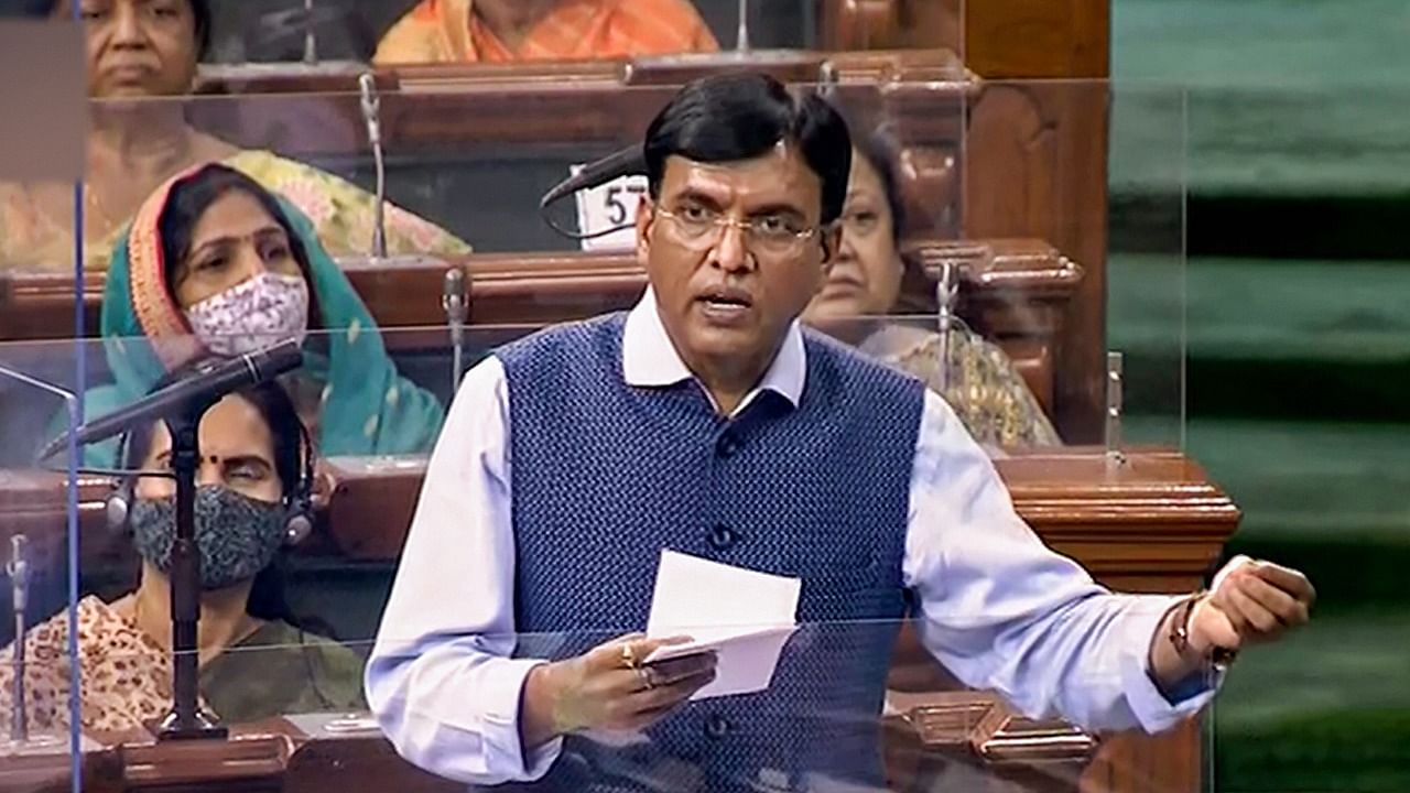 Union Health Minister Mansukh Mandaviya speaks in the Lok Sabha during ongoing Winter Session of Parliament. Credit: PTI Photo