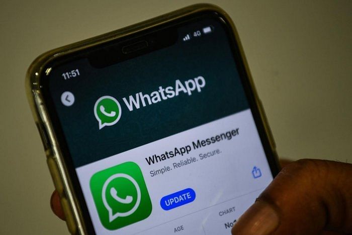 In its latest report released on Monday, WhatsApp said 2,069,000 Indian accounts were banned on WhatsApp during the said period. Credit: AFP File Photo