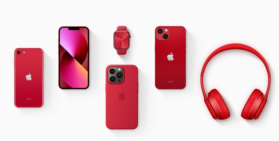 Apple (PRODUCT) RED helped raise around $270 million fund to fight AIDS and Covid-19. Credit: Apple